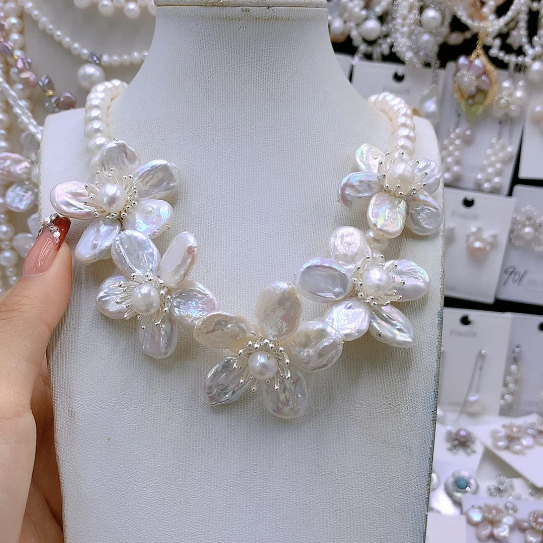 银S925镶嵌耳饰淡水珍珠易**姐