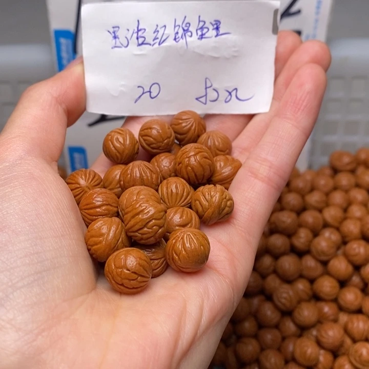手串桃核12mm左右野生红锦鲤20颗（打孔）