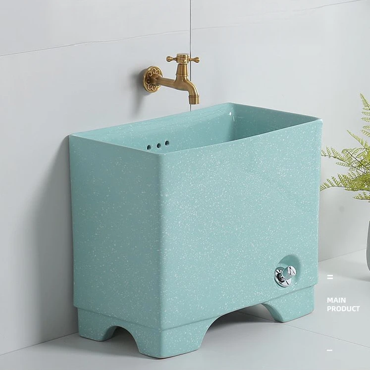 2025新款彩陶卫浴彩色拖把池家用墩拖布池陶瓷卫生阳台洗拖把地盆