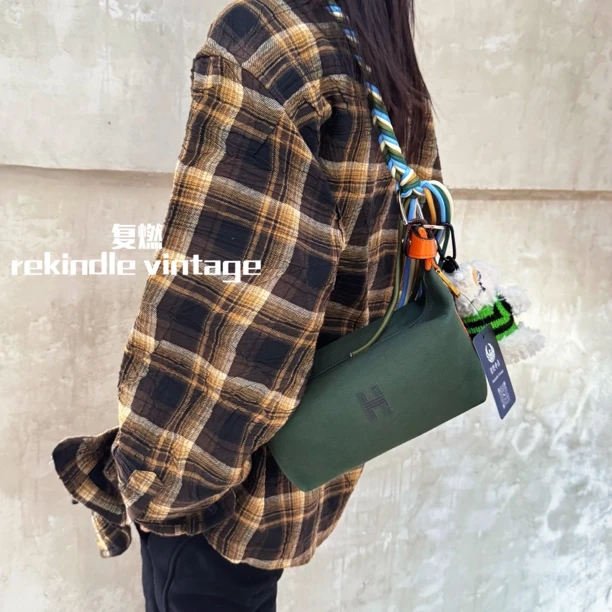 95新 Hermes/爱马仕 复燃精选/军绿色饭盒包