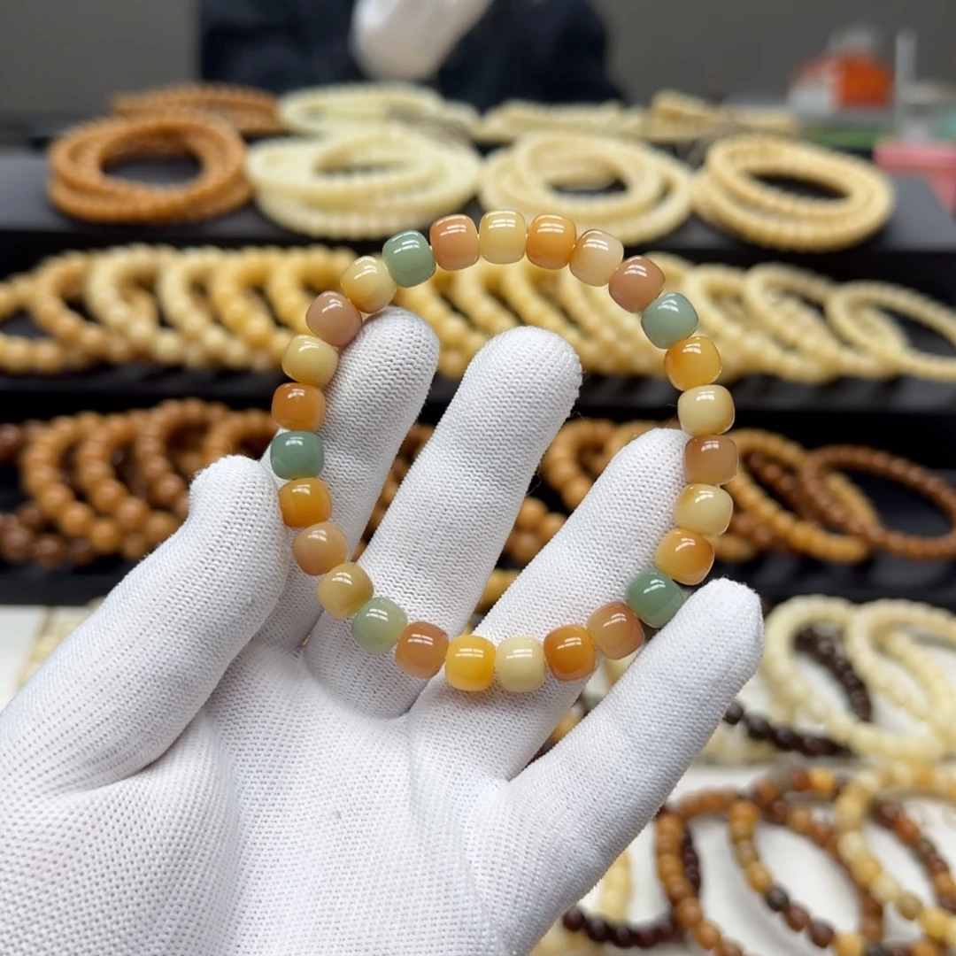 手串菩提根/象牙果8×9 5年 花皮多宝 鬼工