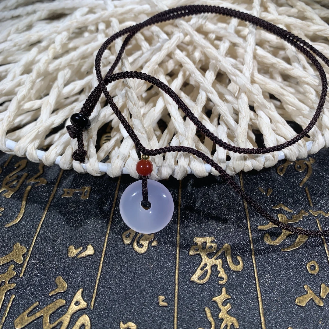 【哈轩灵灵臻选】天然紫色玛瑙平安扣