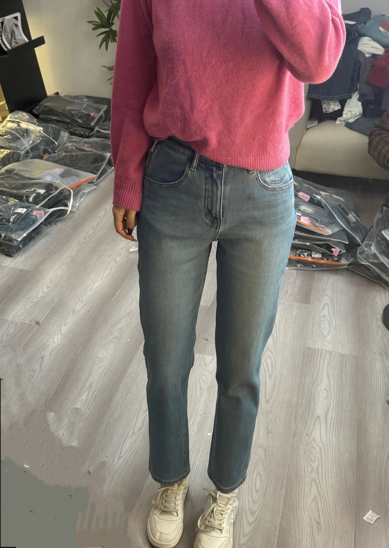 DU【208加绒】2024冬季时尚百搭加绒显瘦九分加绒烟管裤