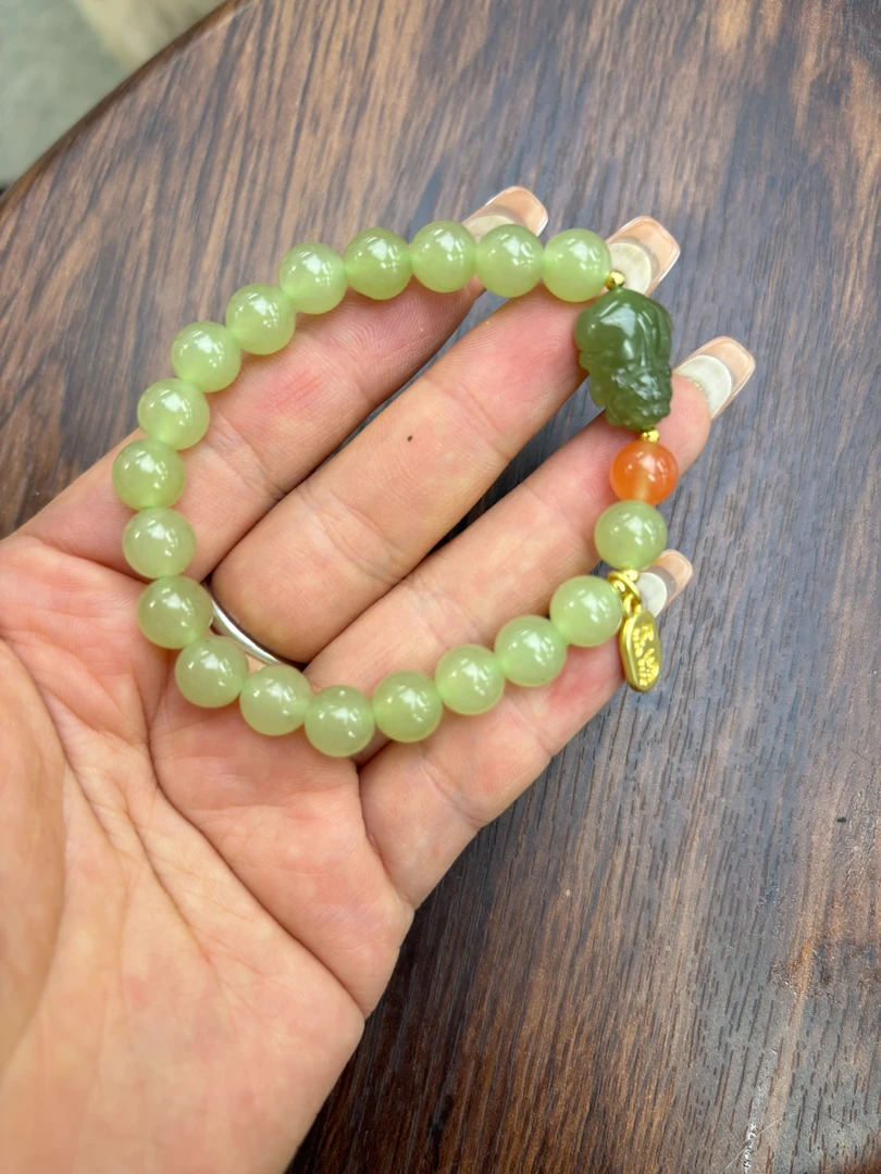 天然新疆黄口貔貅手串