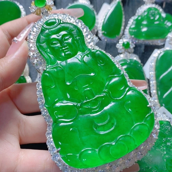 翡翠颈饰银S925镶嵌