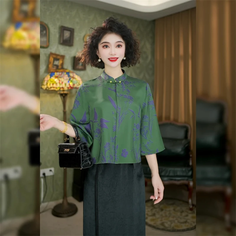 双面穿新中式国风复古宽松版半袖上衣外套LYGSY0136网红爆款