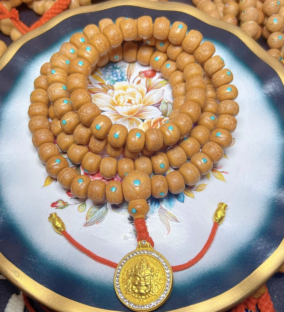 12+藏式凤眼菩提108颗镶嵌小绿