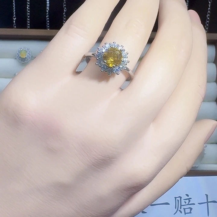 银S925镶嵌戒指黄晶