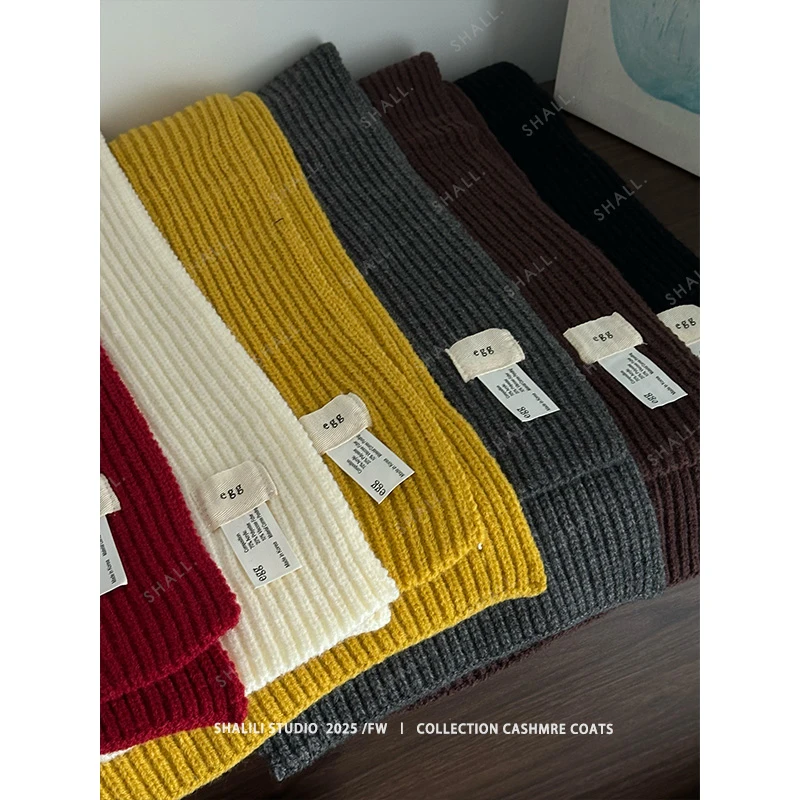 Ins风秋冬多巴胺马卡龙配色针织围巾（颜色随机）