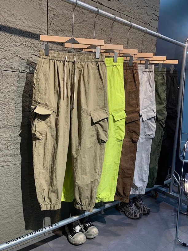 21018重磅山系日潮机能风多色多口袋户外情侣伞兵裤