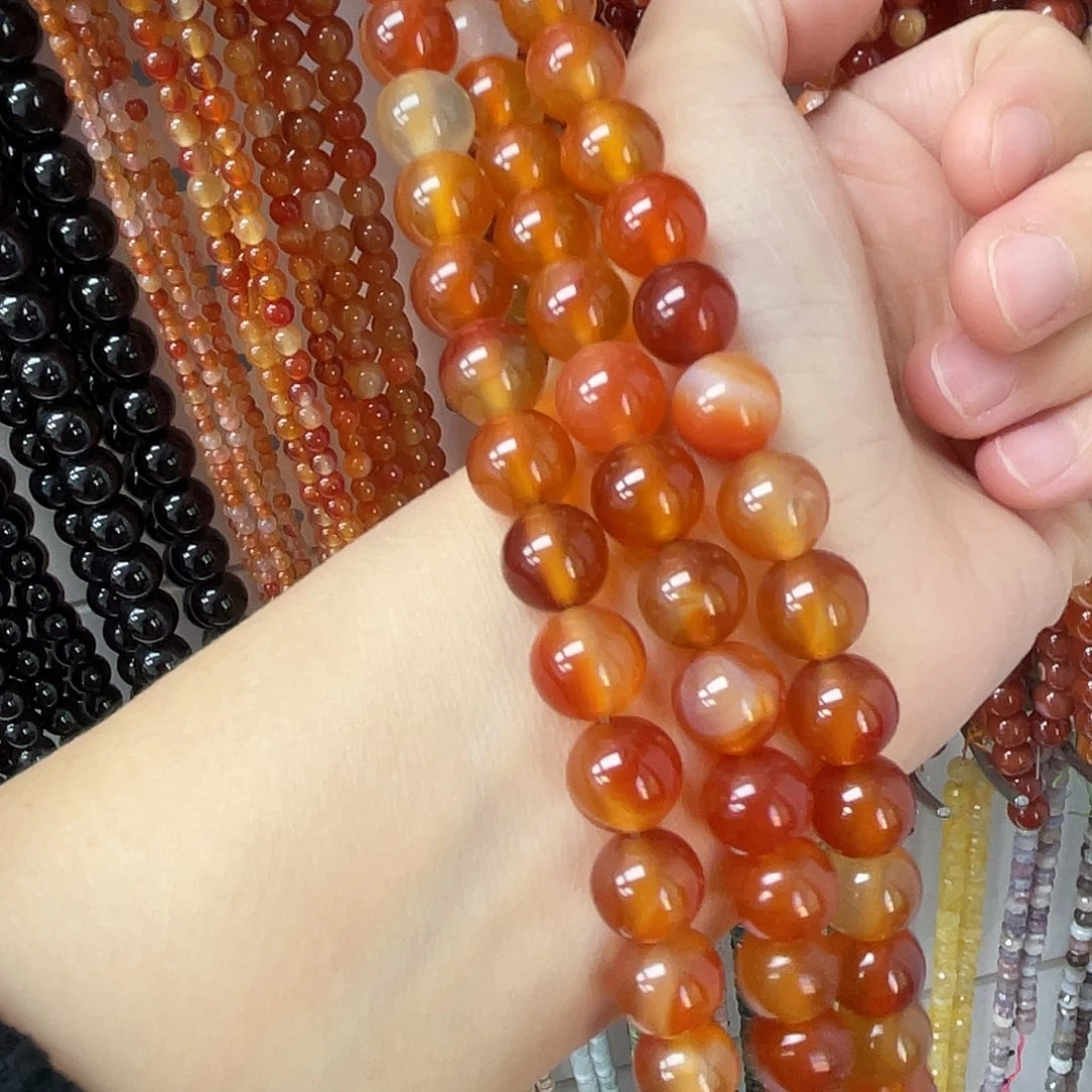 玛瑙/玉髓合金珠宝半成品原色玛瑙10m散珠