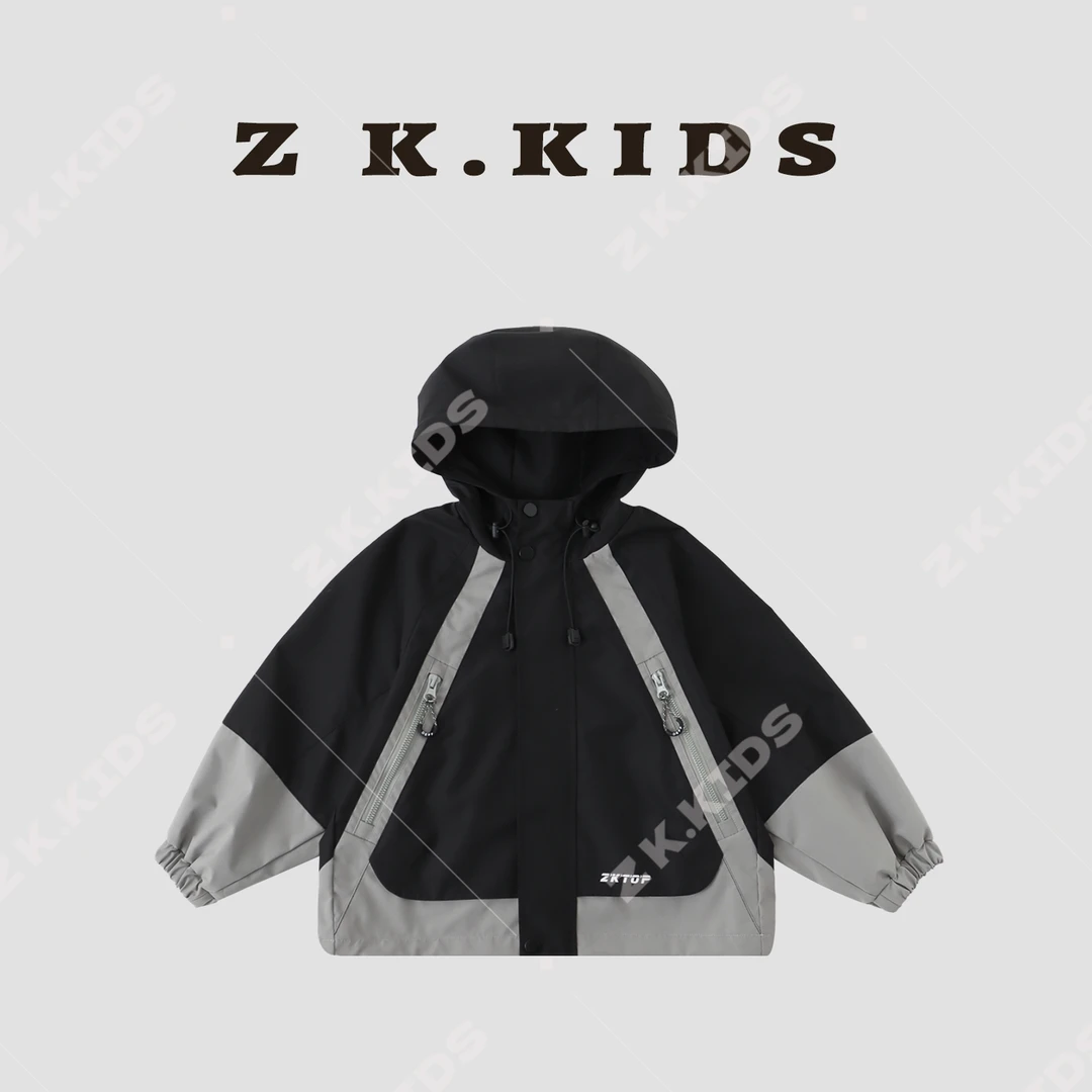 【Z＆K】秋季中大童纯色简约冲锋衣ZK-322368