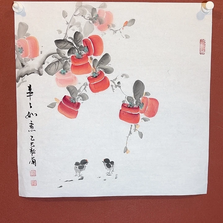 国画听兰老师花鸟