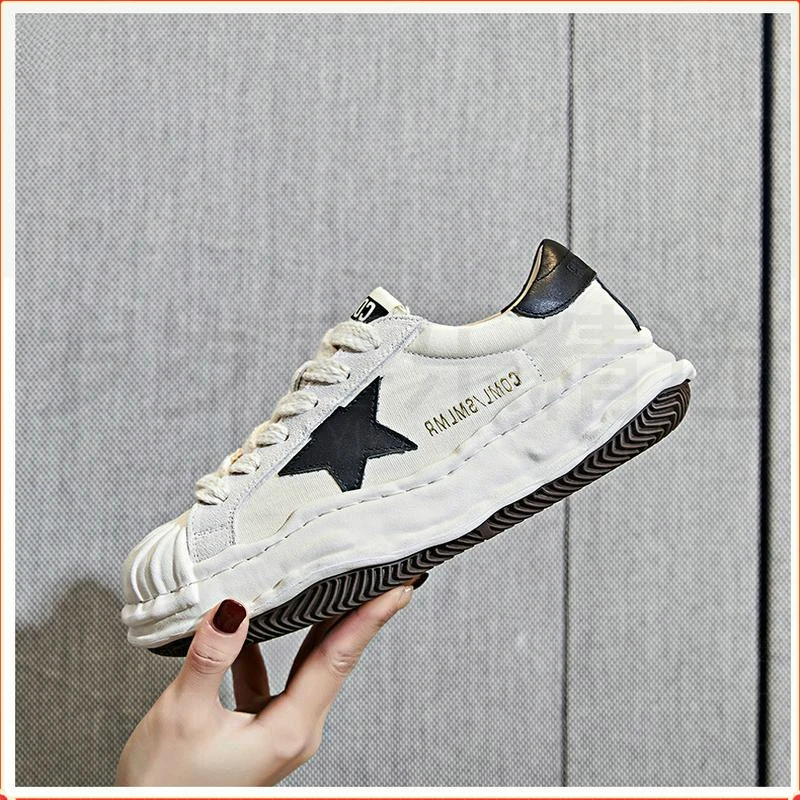 贝壳头鞋脏脏鞋真皮单鞋头层牛皮溶解厚底小白鞋女鞋时尚百搭小众