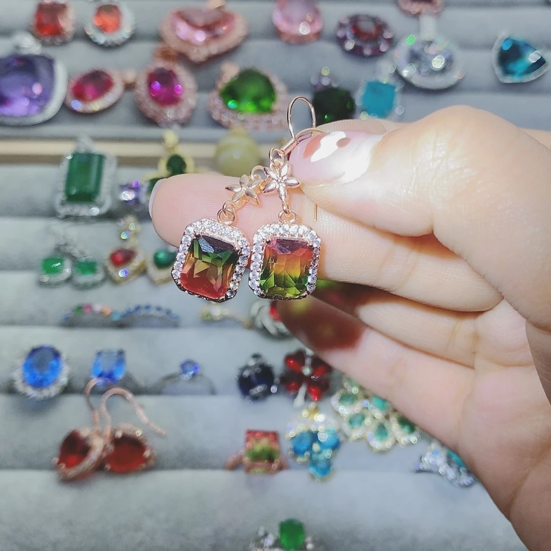 【闪购商品】托帕石耳饰银S925镶嵌