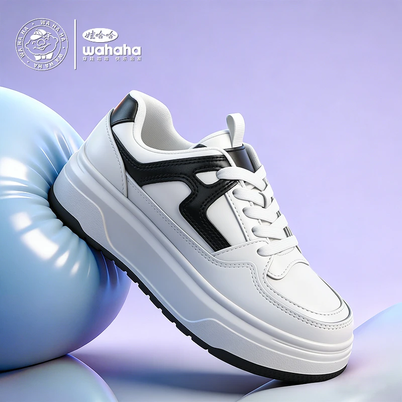 Wahaha/娃哈哈新款小白鞋低帮潮流休闲运动板鞋百搭时尚女鞋