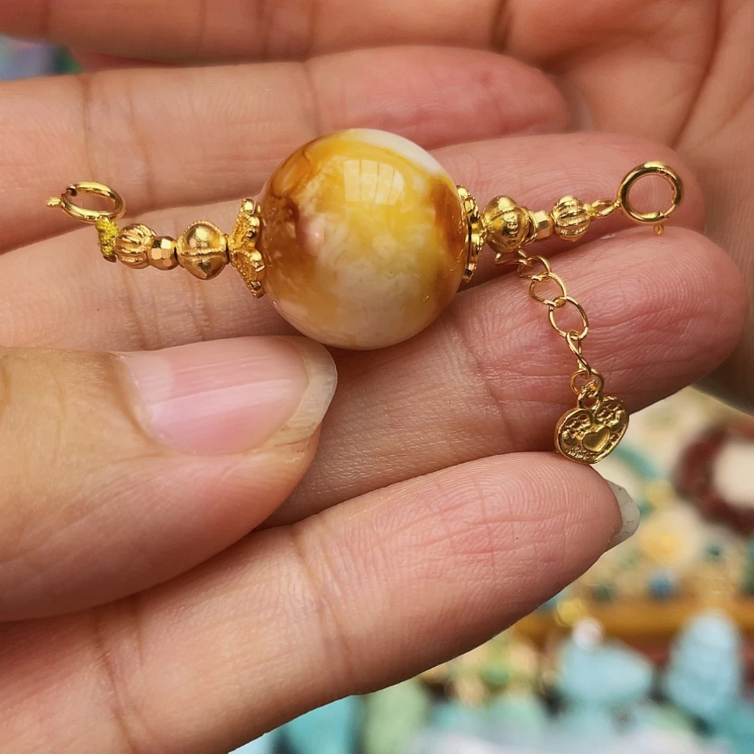 手链蜜蜡银S925镀金镶嵌