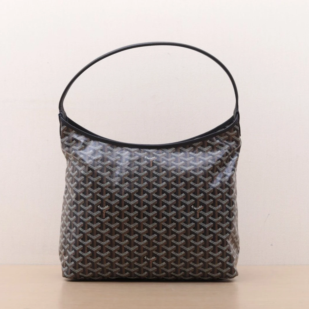 未使用 Goyard 【66活动】子母腋下包 黑色 PVC 银扣