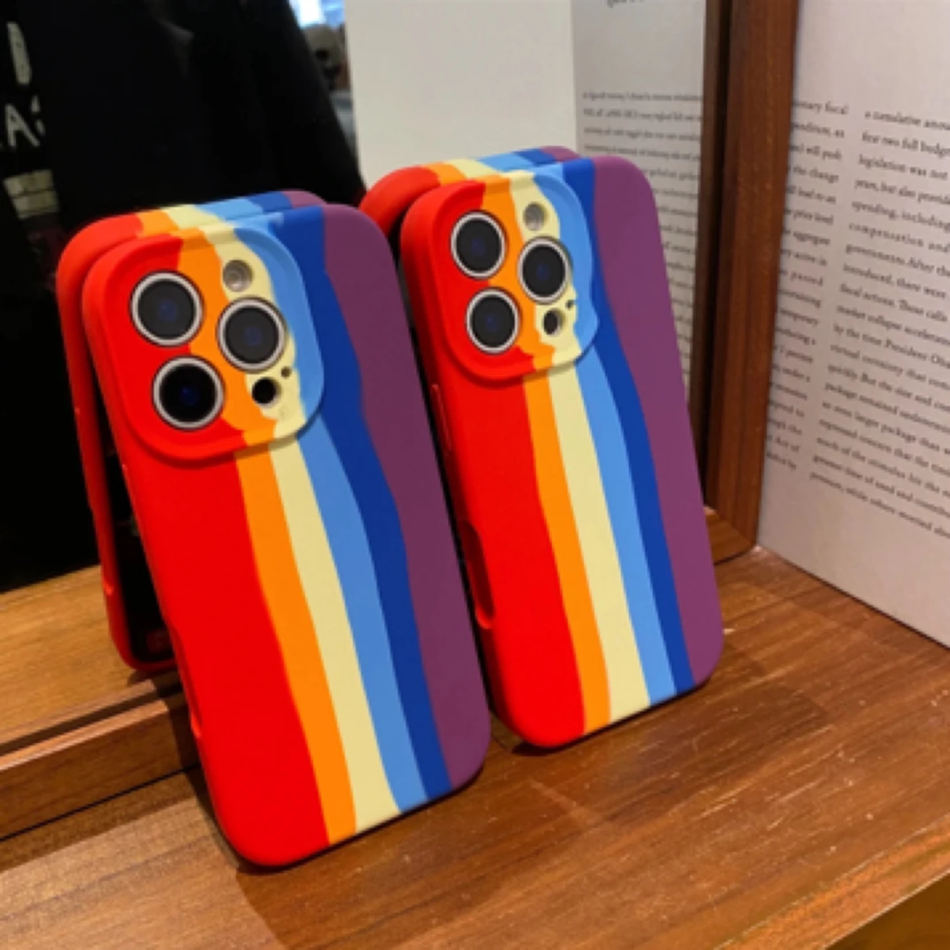 彩虹糖液态硅胶适用苹果手机壳一体相机按键高品质液态硅胶