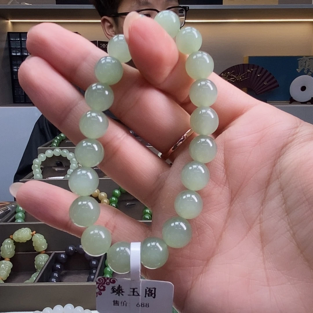 未镶嵌手串和田玉10mm晴水
