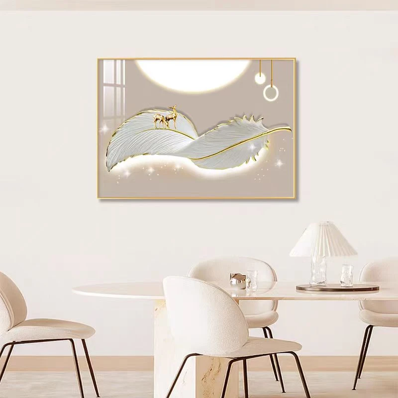 B51【轻奢羽毛】新款电表箱装饰画现代轻奢高级感配电弱电箱壁挂画