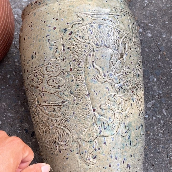 紫砂花盆高30口19瑕疵