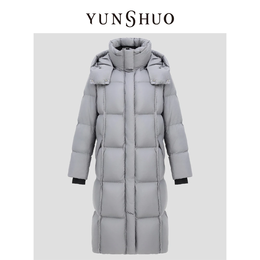 YUNSHUO允硕冬季新品北海道90白鸭绒羽绒服女长款显瘦外套819080