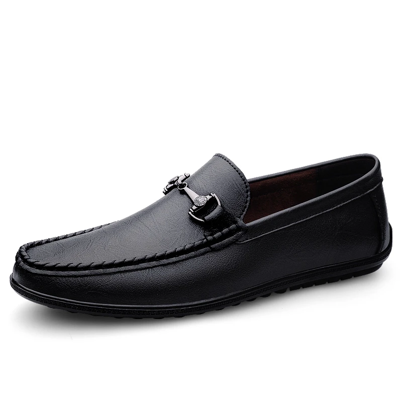 CCE豆豆鞋男牛皮软底英伦一脚蹬懒人鞋镂空透气真皮开车男鞋1136