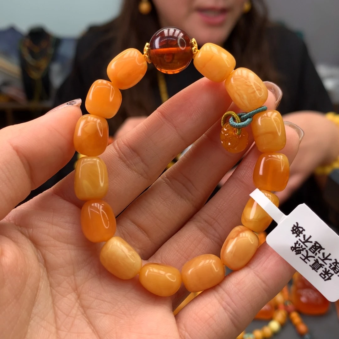 蜜蜡手串未镶嵌天然