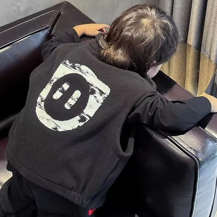 男童摇粒绒马甲外套春秋秋冬2025新款儿童外穿宝宝背心上衣无袖潮