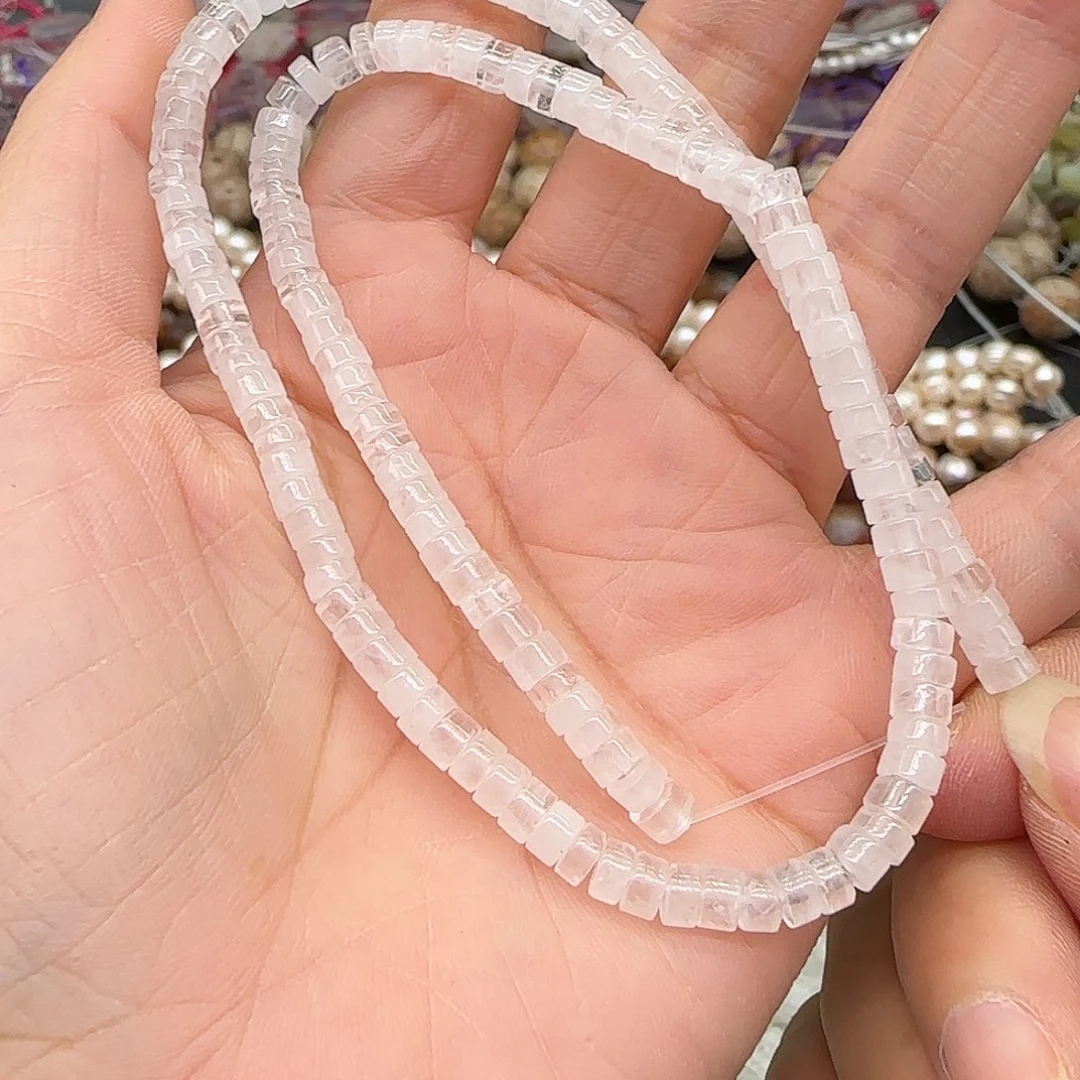 合金玛瑙/玉髓珠宝半成品白水晶4mm一条
