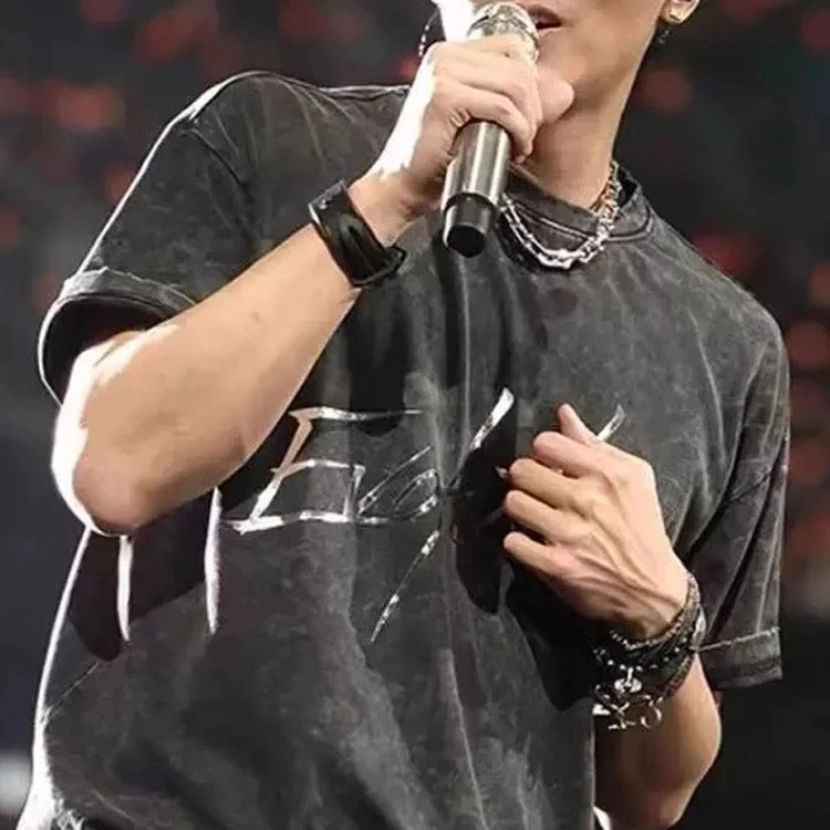 谢霆锋同款重磅解构短袖男夏季cleanfitT恤空气层拼接灰色上衣