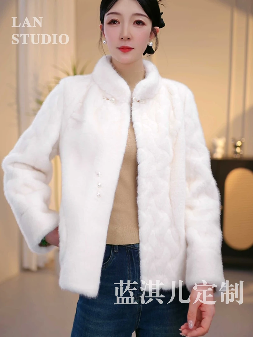 LQR#国风小香风轻奢气质女士宽松皮毛一体韩版时尚外套