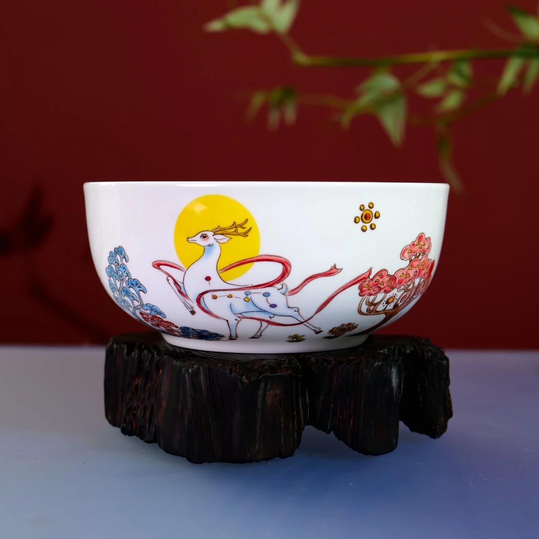 国风国潮 九色鹿面碗幸福相伴 （18cm）