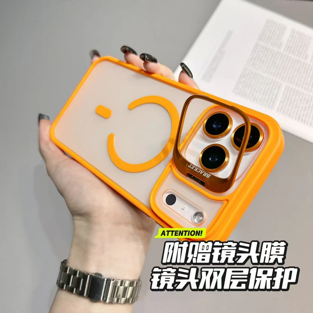 磨砂苹果液态硅胶手机防摔星星人支架15max全包磁吸硅胶手机壳