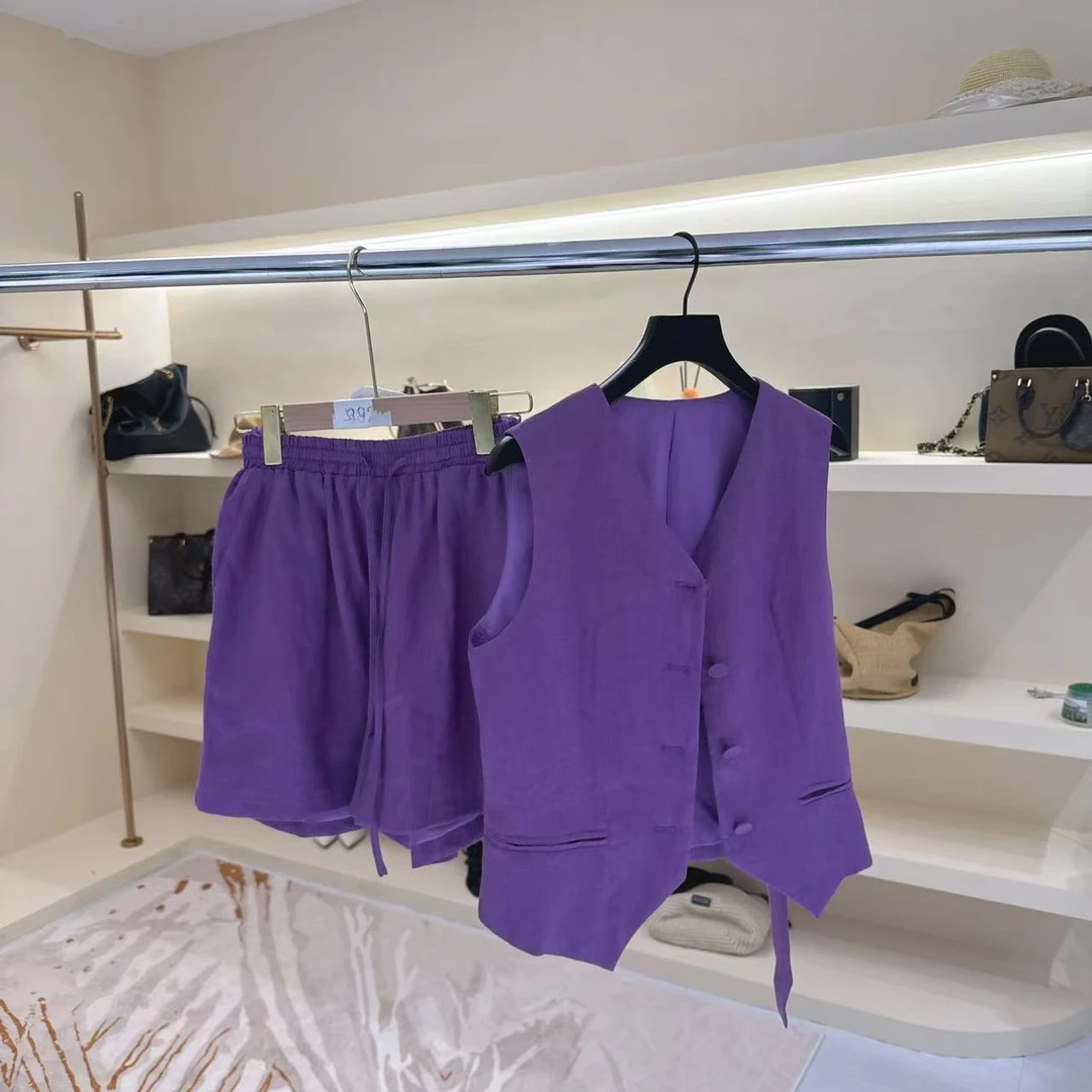 【文5140】 视觉盛宴 轻奢亚麻套装