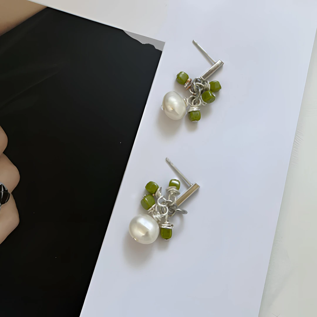 033原创设计青提系列淡水珍珠清新春夏小巧甜美耳饰女