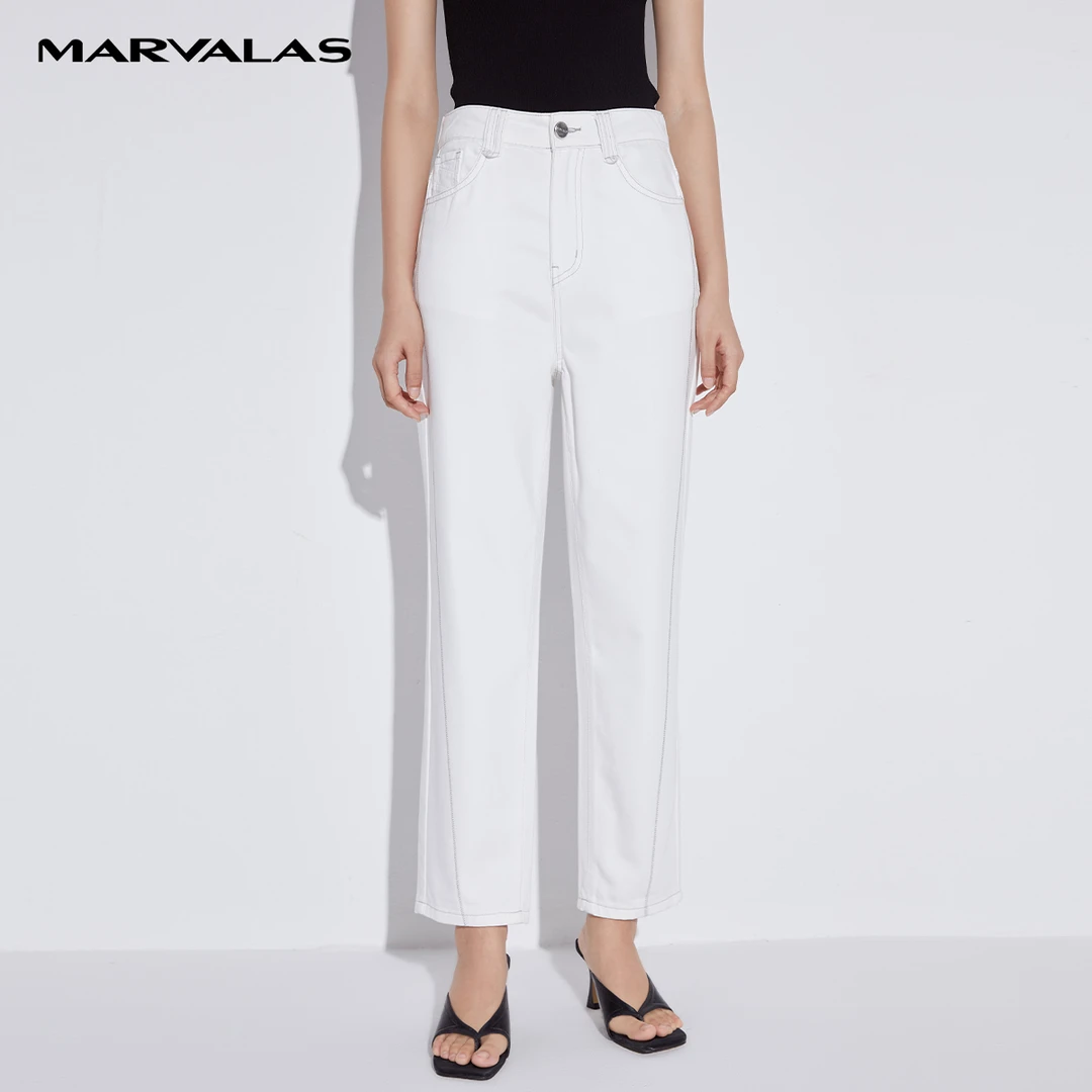 【粉丝专属】阔腿牛仔裤窄版阔腿牛仔裤直筒阔腿裤牛仔裤M130919