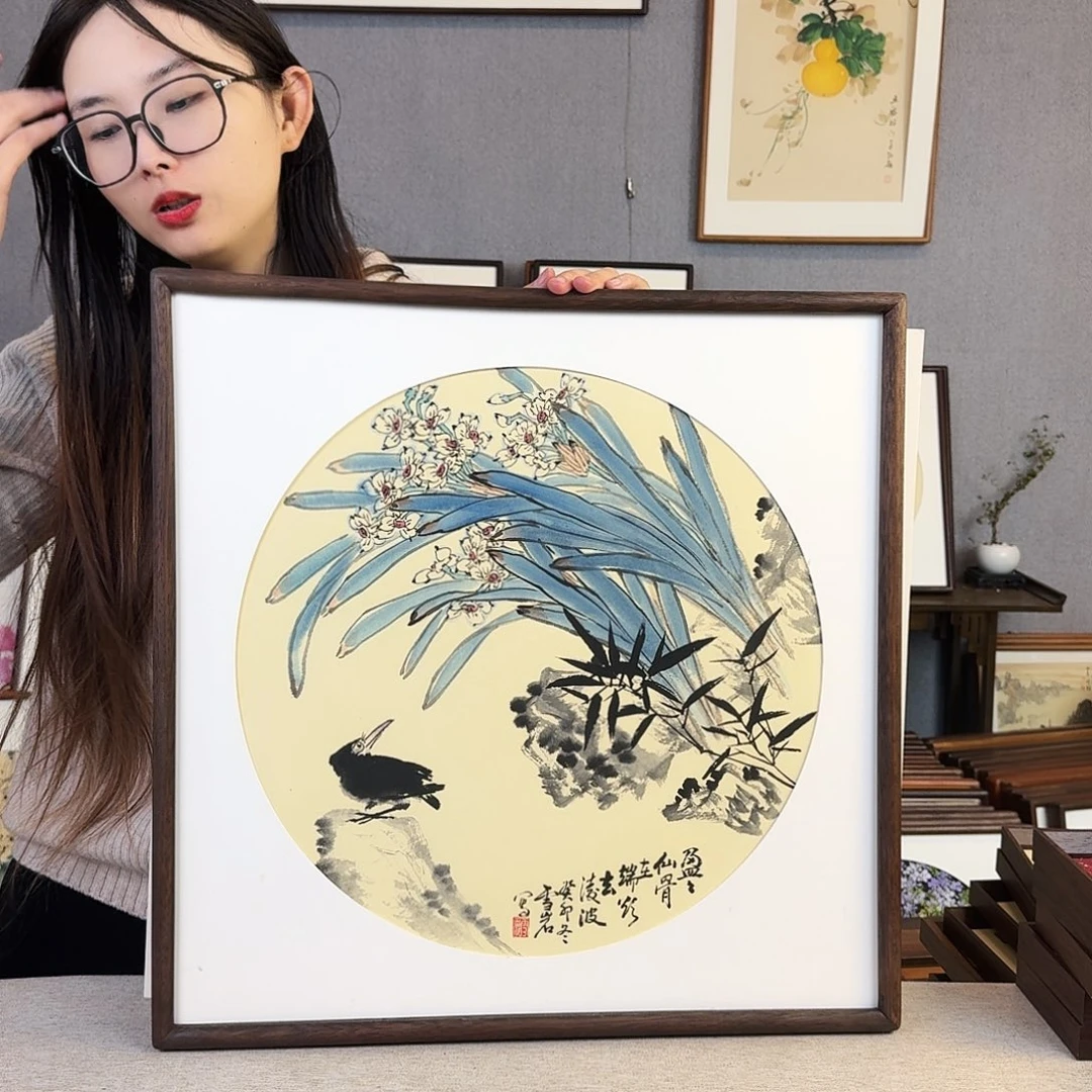 书法手绘带框尺寸： 53*53