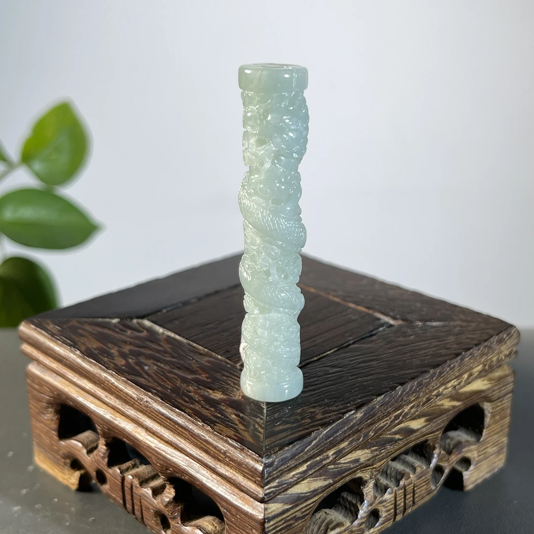 JCB09-39 天然翡翠缅甸A货 龙柱