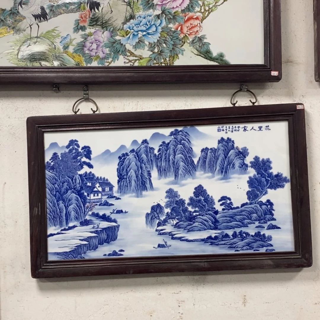 瓷片90*52*1景德镇瓷板画柴窑烧制