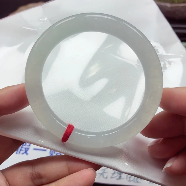 翡翠未镶嵌手镯天然缅甸A货翡翠（冰白月光）