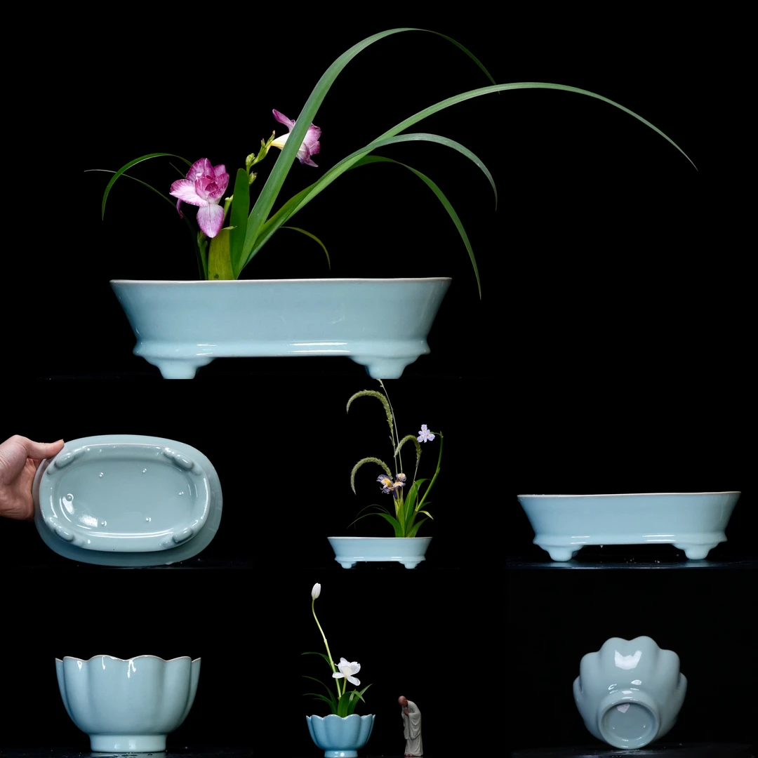 【汝窑花器】中式传统插花器皿