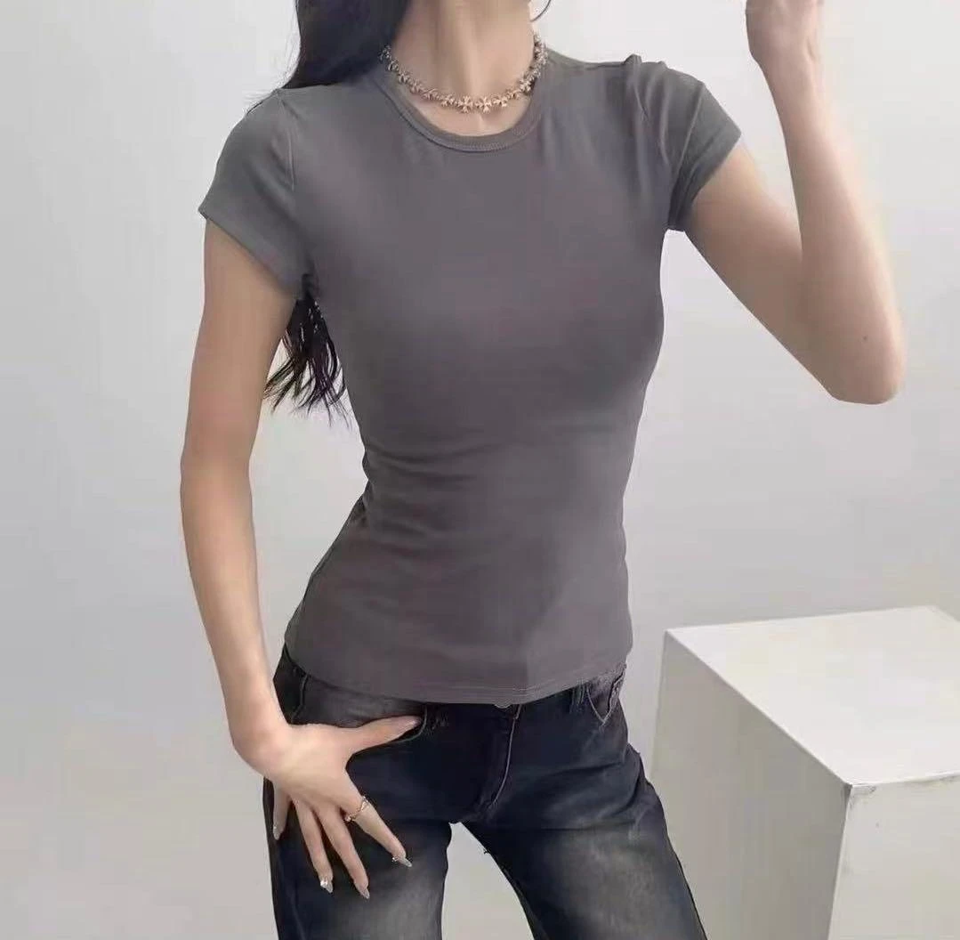 小敏推荐紫皇冠新款蚂蚁腰经典圆领短袖937白色时尚休闲夏季黑色