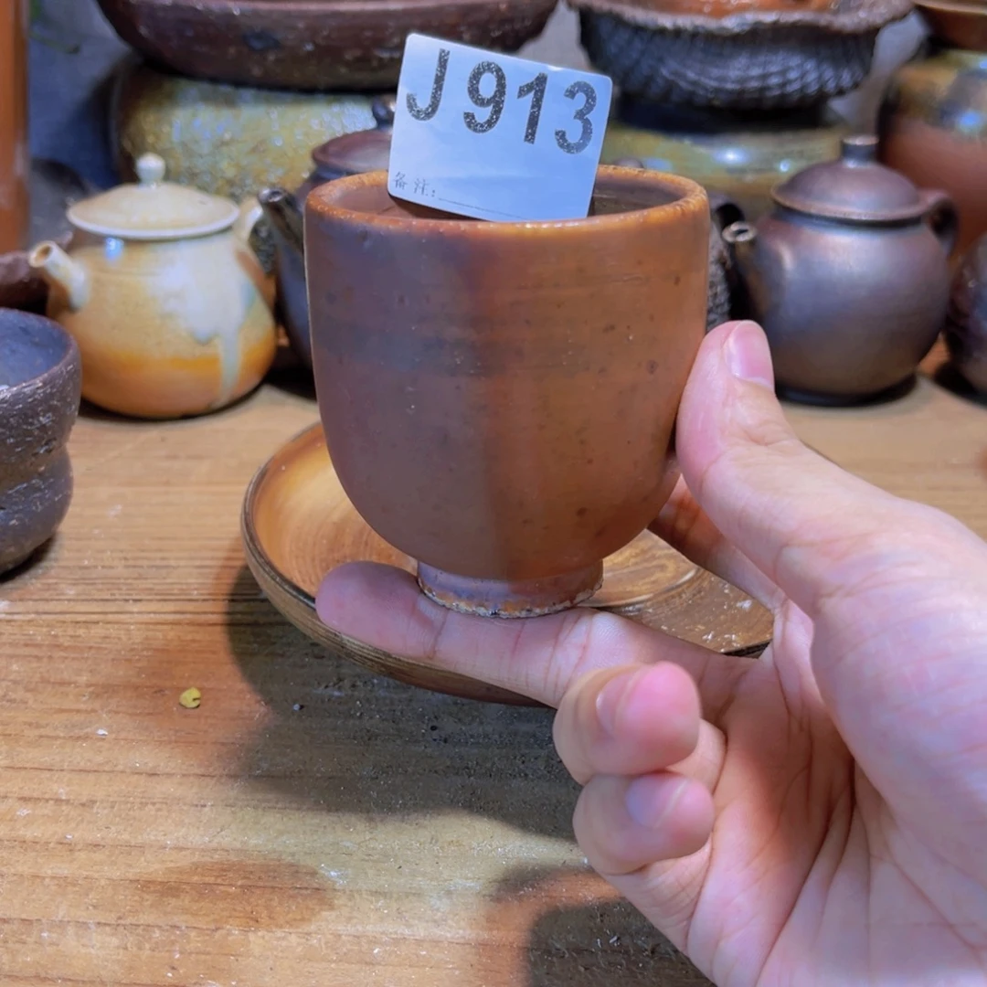 纯手工制作工艺（柴烧）裸烧纯手工制作柴烧杯913