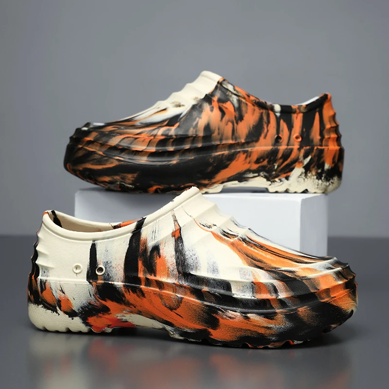 厚底包头冬季夏季情侣户外厨师用软质防滑洞洞凉拖鞋休闲款凉拖适