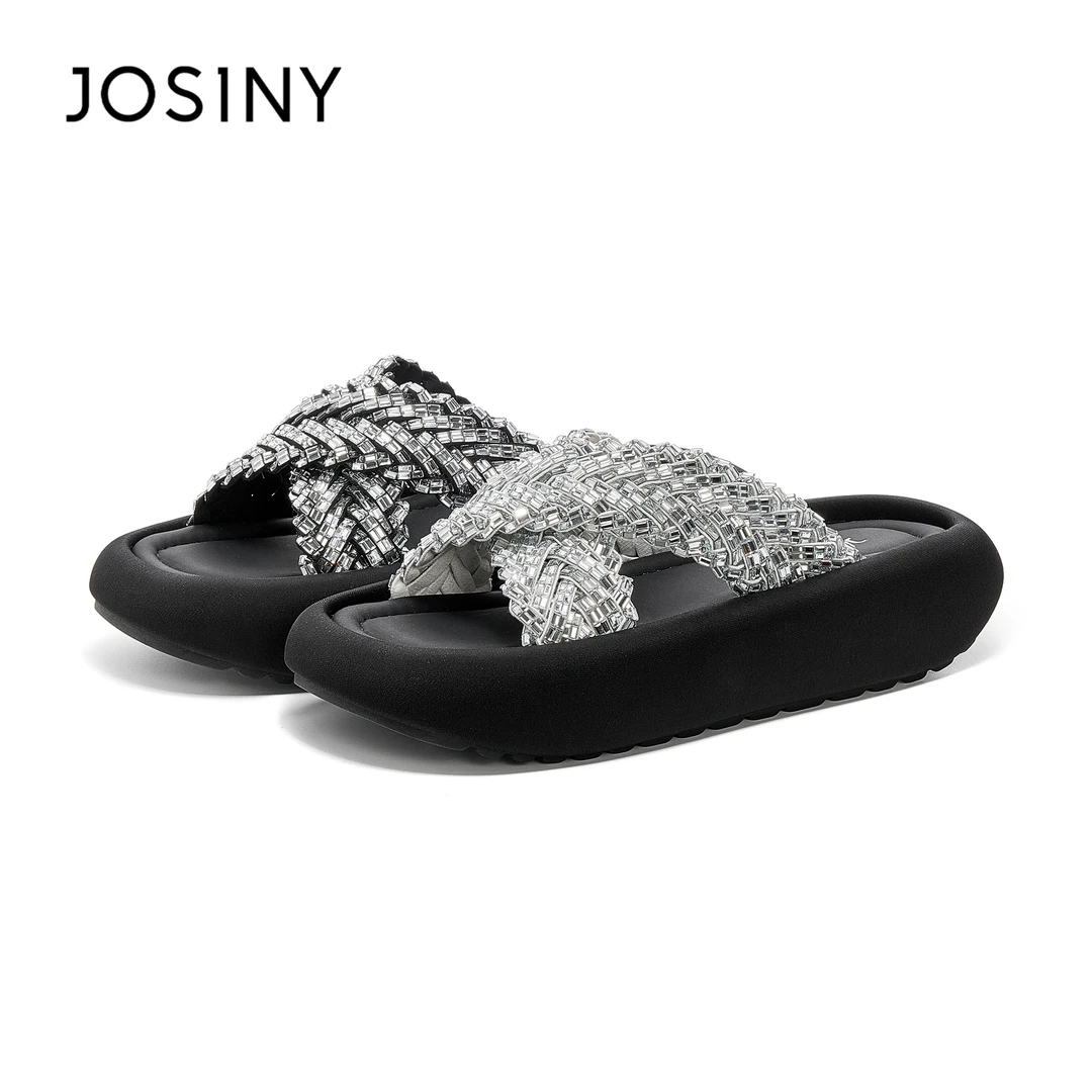 卓诗时尚露趾X字拖女2025夏新款厚底外穿时尚百搭简约凉拖鞋