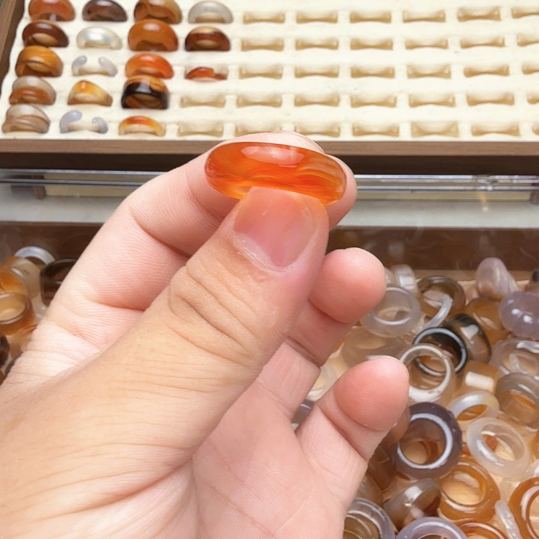 玛瑙/玉髓未镶嵌戒指39 福利不退不换介意勿拍