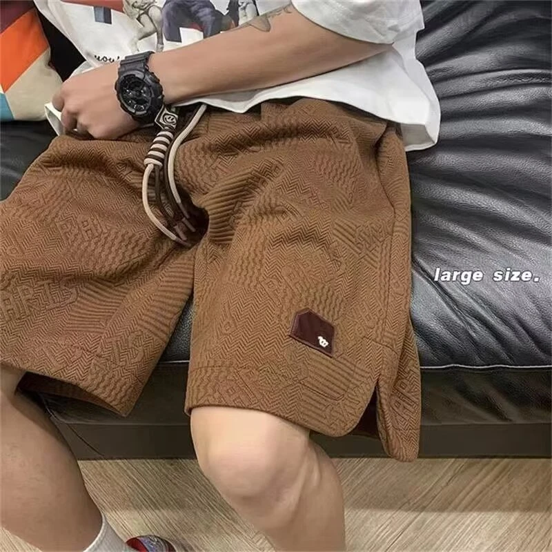 短裤男士夏季高级感潮牌大码运动裤子松紧腰宽松百搭休闲五分中裤