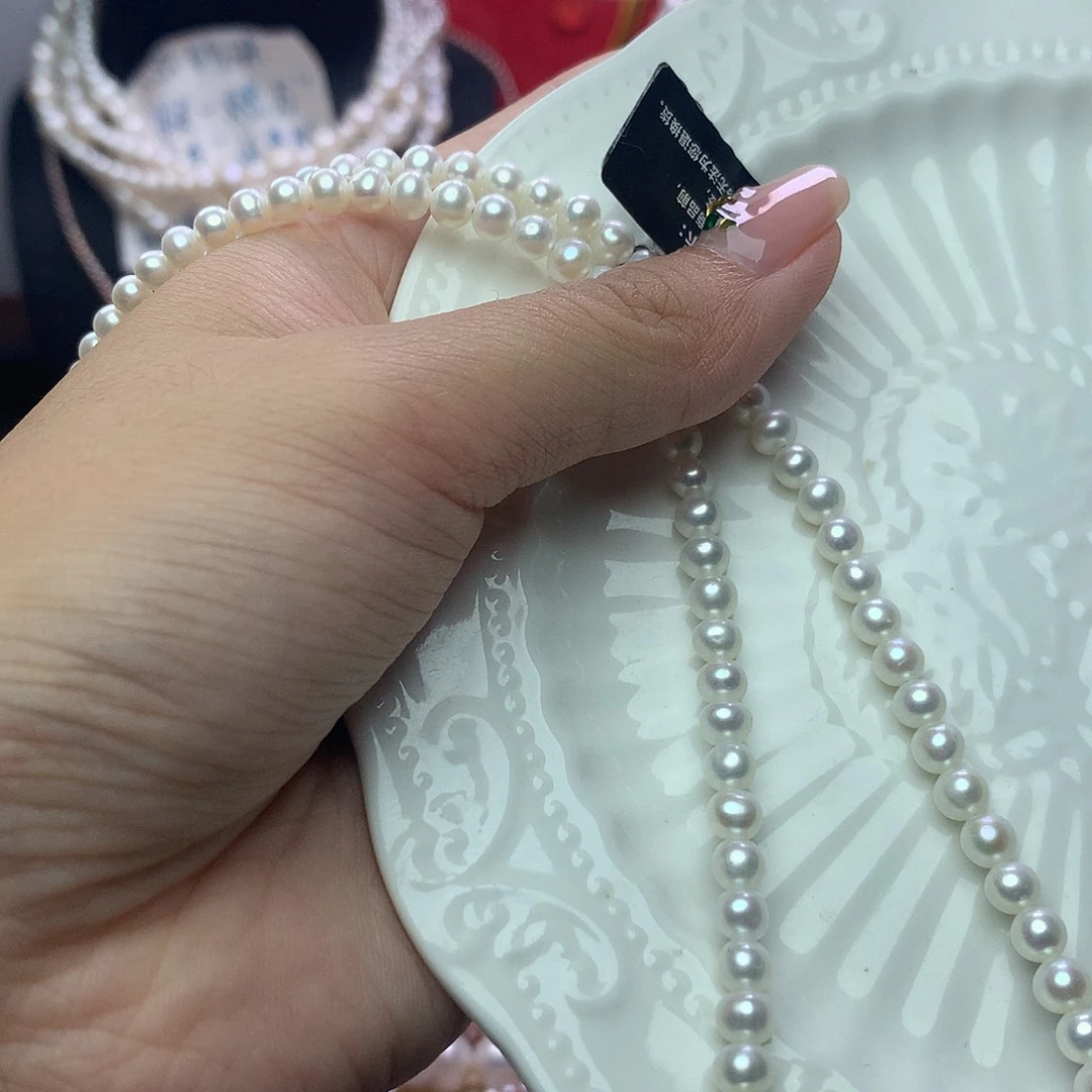 未镶嵌淡水珍珠5mm怡*a119项链